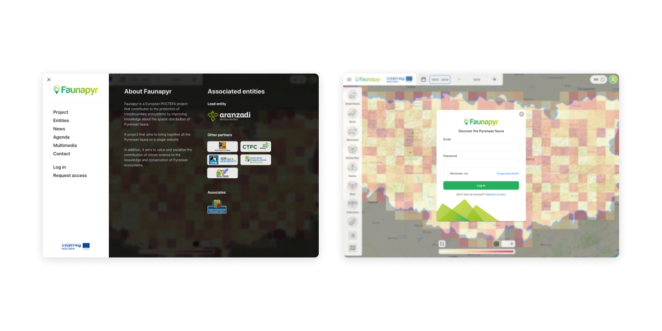 About section and login designs