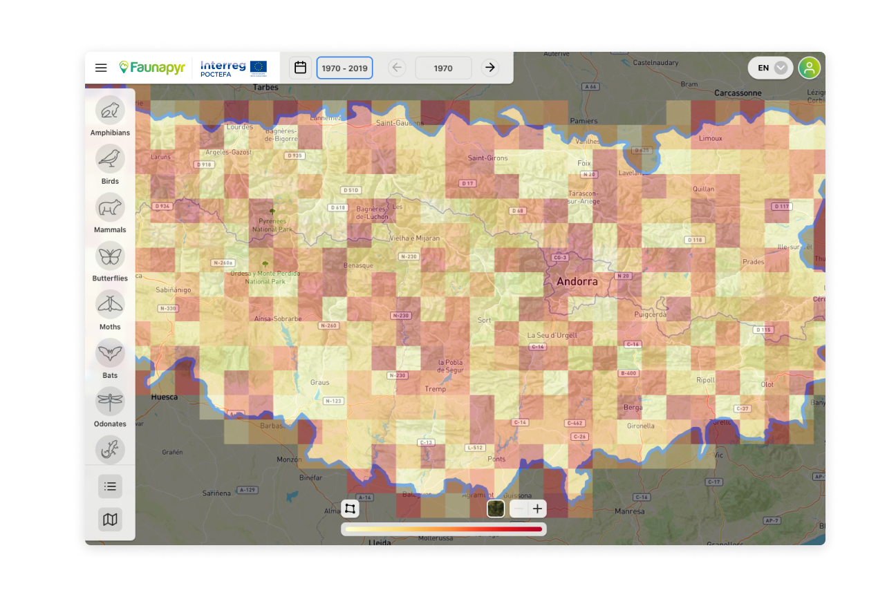 Faunapyr viewer, an interface for exploring more than 4,000 species sightings