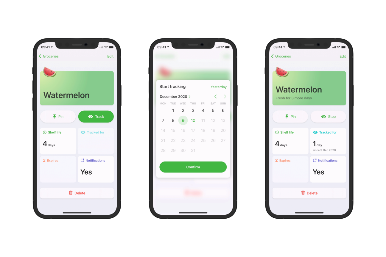Feature flow detail: long press to start tracking on a past date