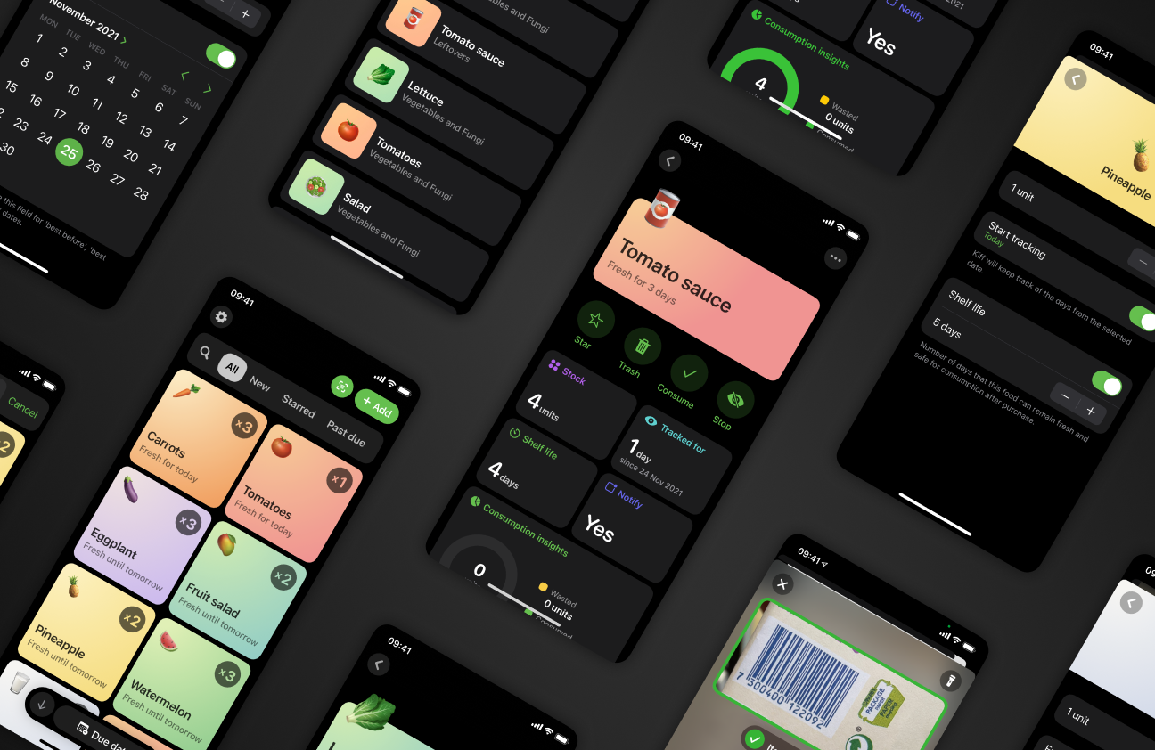Kiff dark mode screens